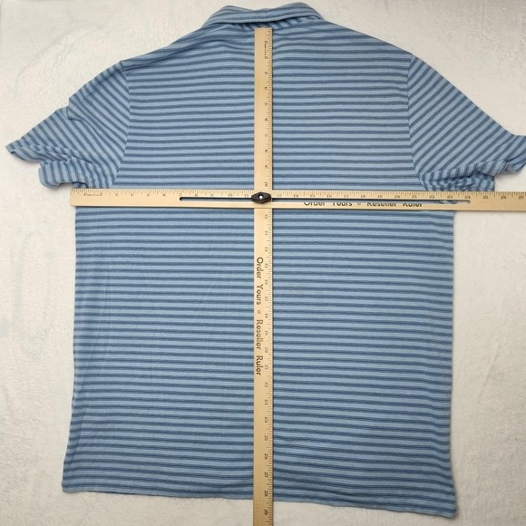 Vineyard Vines Edgartown Polo Shirt Mens Large Blue Stripe Pima Cotton Stretch - Picture 10 of 12